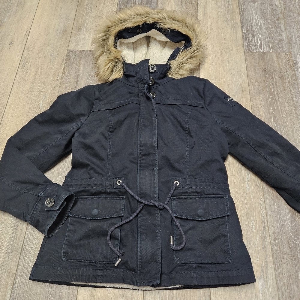 Abercrombie & Fitch Convertible Sherpa Military Parka Utility Coat Womens Medium